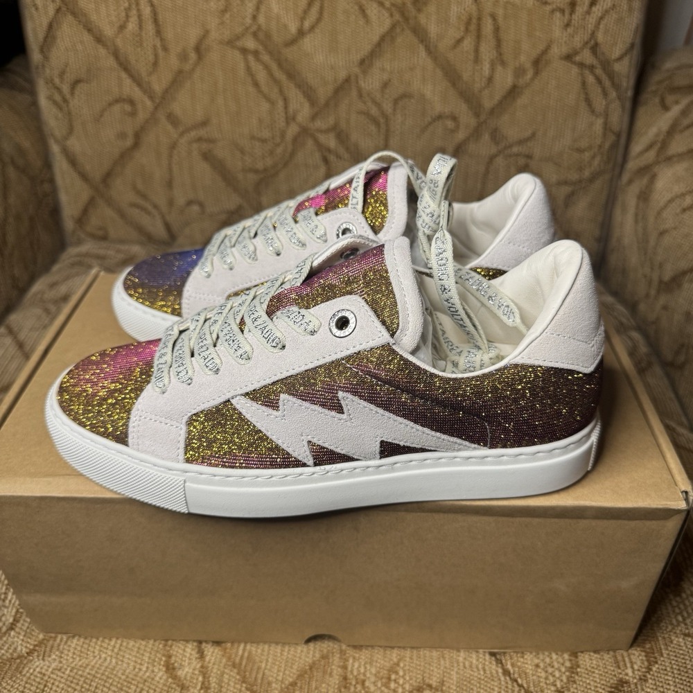 Zadig & Voltaire Colorblock Pattern Sneakers Size 37 New